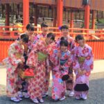 Girls in Kimono at Fushimi Inari Shrine in Kyoto