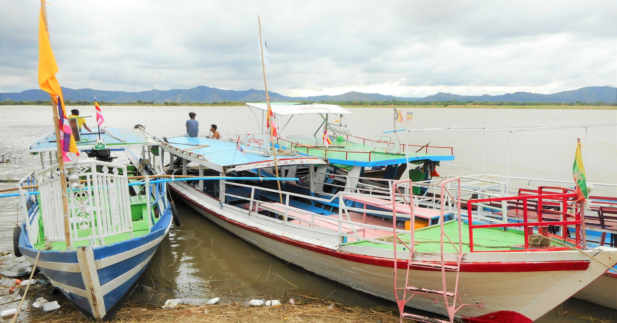 Boats on Ayeyarwady river