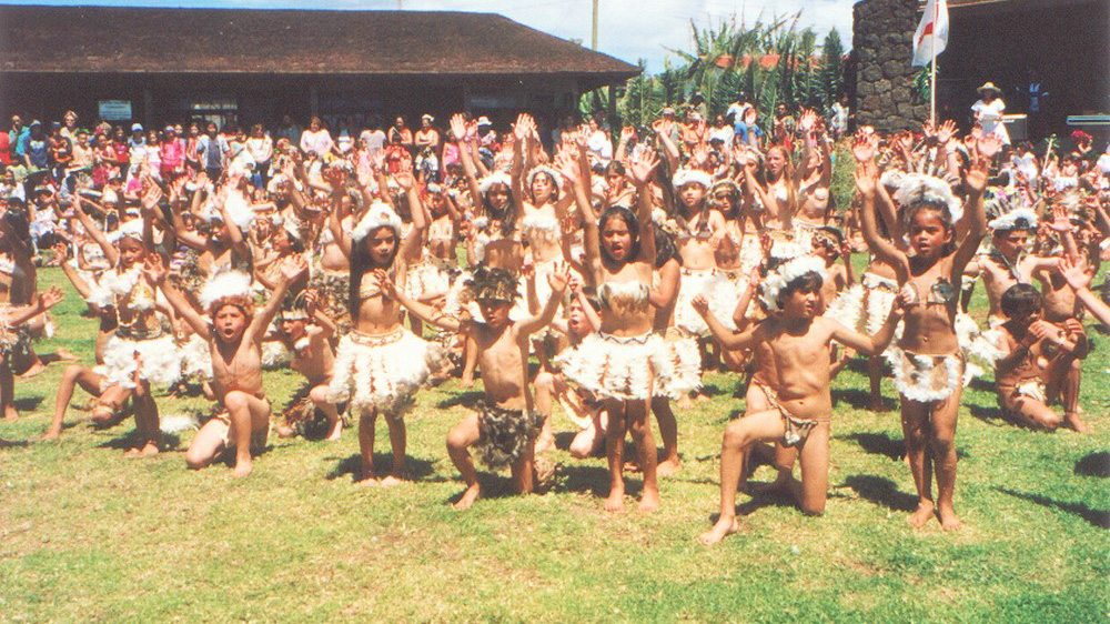 Locals dancing on Easter Island