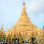Stupa at Shwedagon pagoda in Yangon, Myanmar