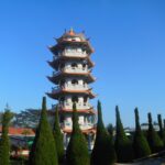 Chinese pagoda at Chan Tak temple in Pyin Oo Lwin, Myanmar