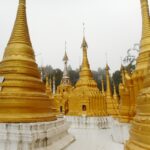 Stupas at Shwe Oo Min pagoda in Kalaw, Myanmar